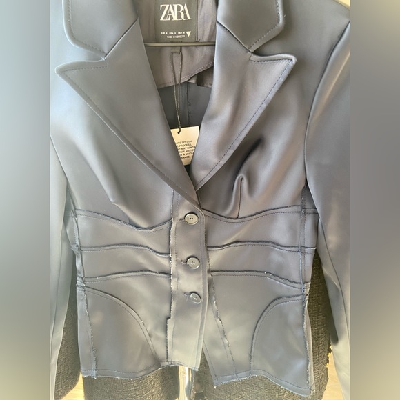 S 🔖 ZARA Blazer Navy - Picture 3 of 6